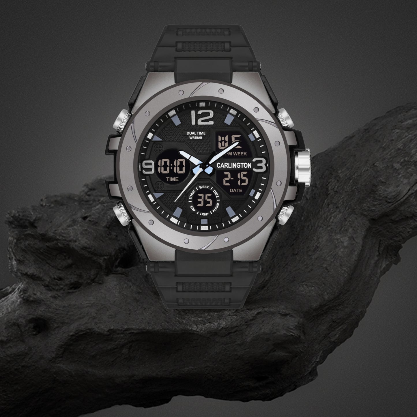Carlington Aanlog-Digital Watch - 9105 Black