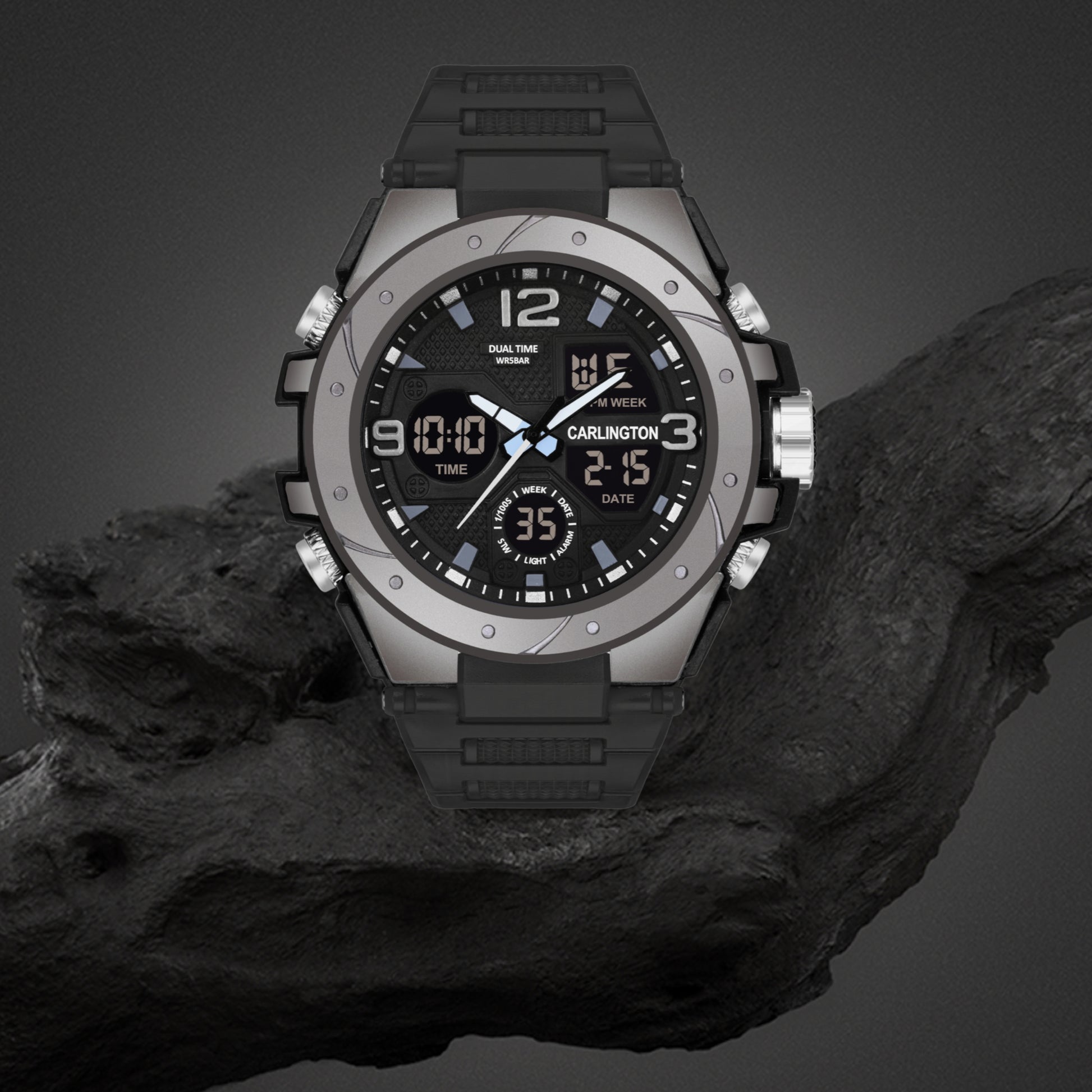Carlington Aanlog-Digital Watch - 9105 Black