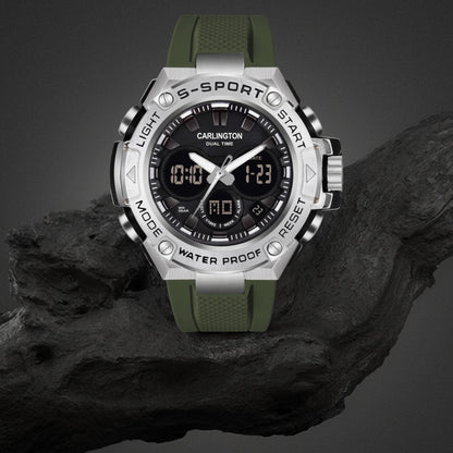 Carlington Analog-Digital Watch - 9107 Green