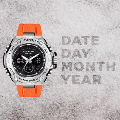 Carlington Analog-Digital Watch - 9107 Orange