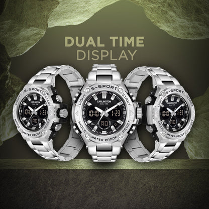 Carlington Analog-Digital Watch - 9107 Steel