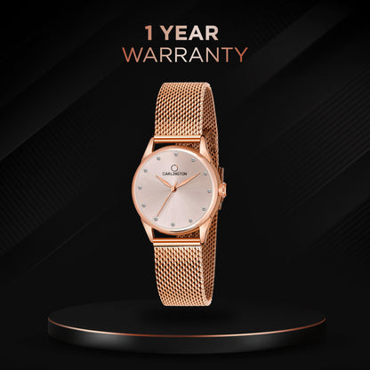 Carlington elite analog ladies watch CT 2009 rosegold