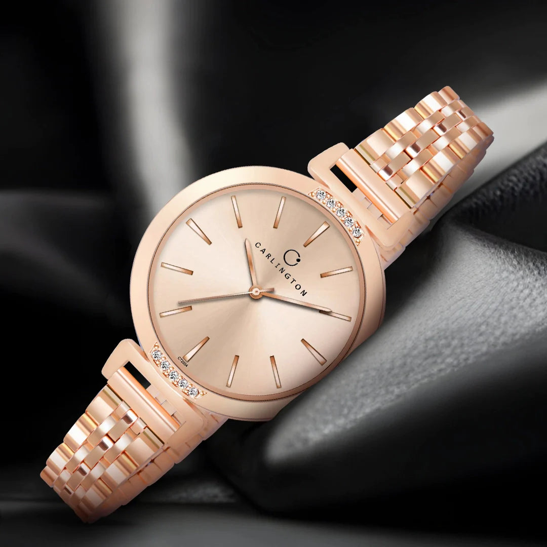 Carlington Iconic 2034 Rose gold Analog Womens Watch