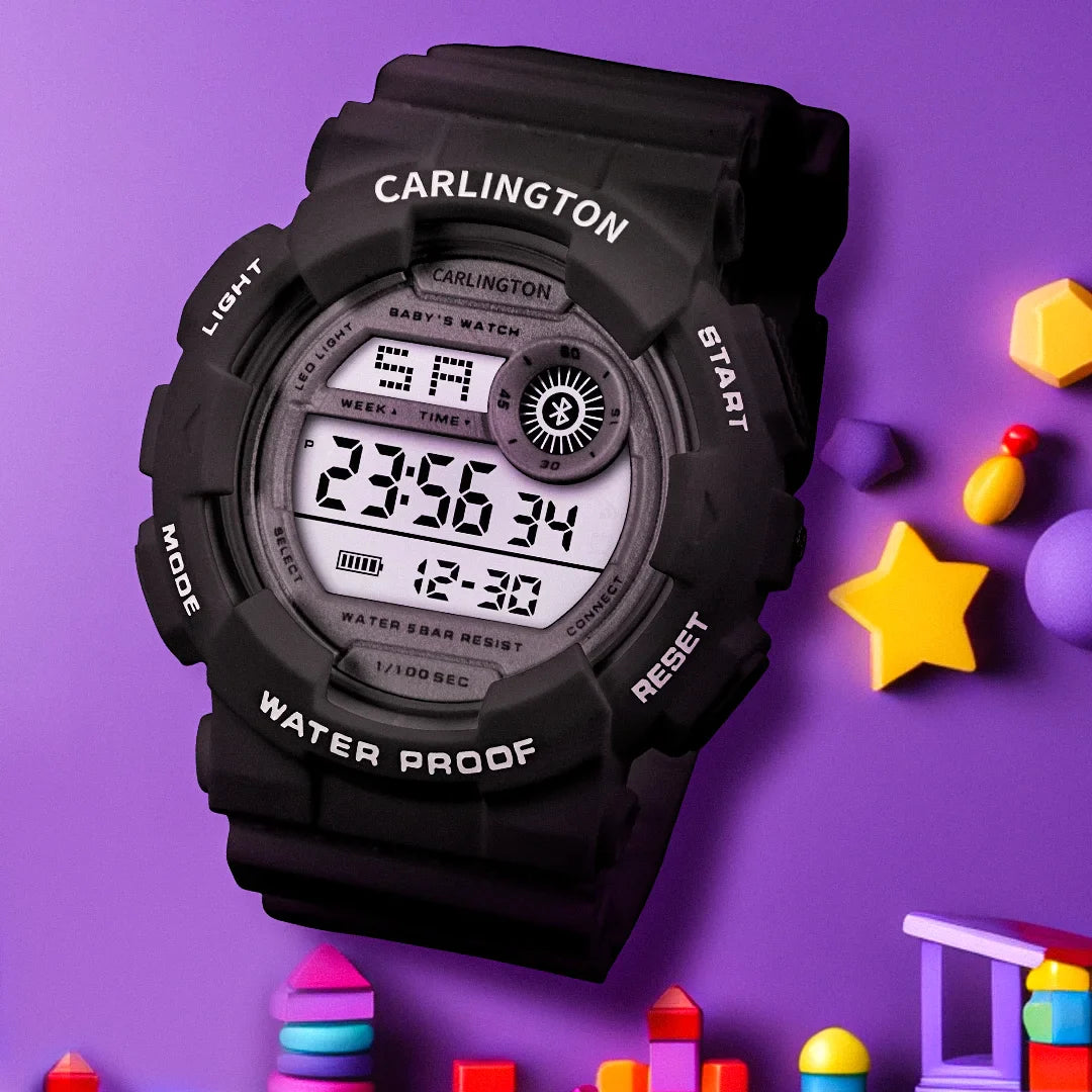 Carlington Digital Kids Watch with Alarm and Date Display - Junior 9121 Black