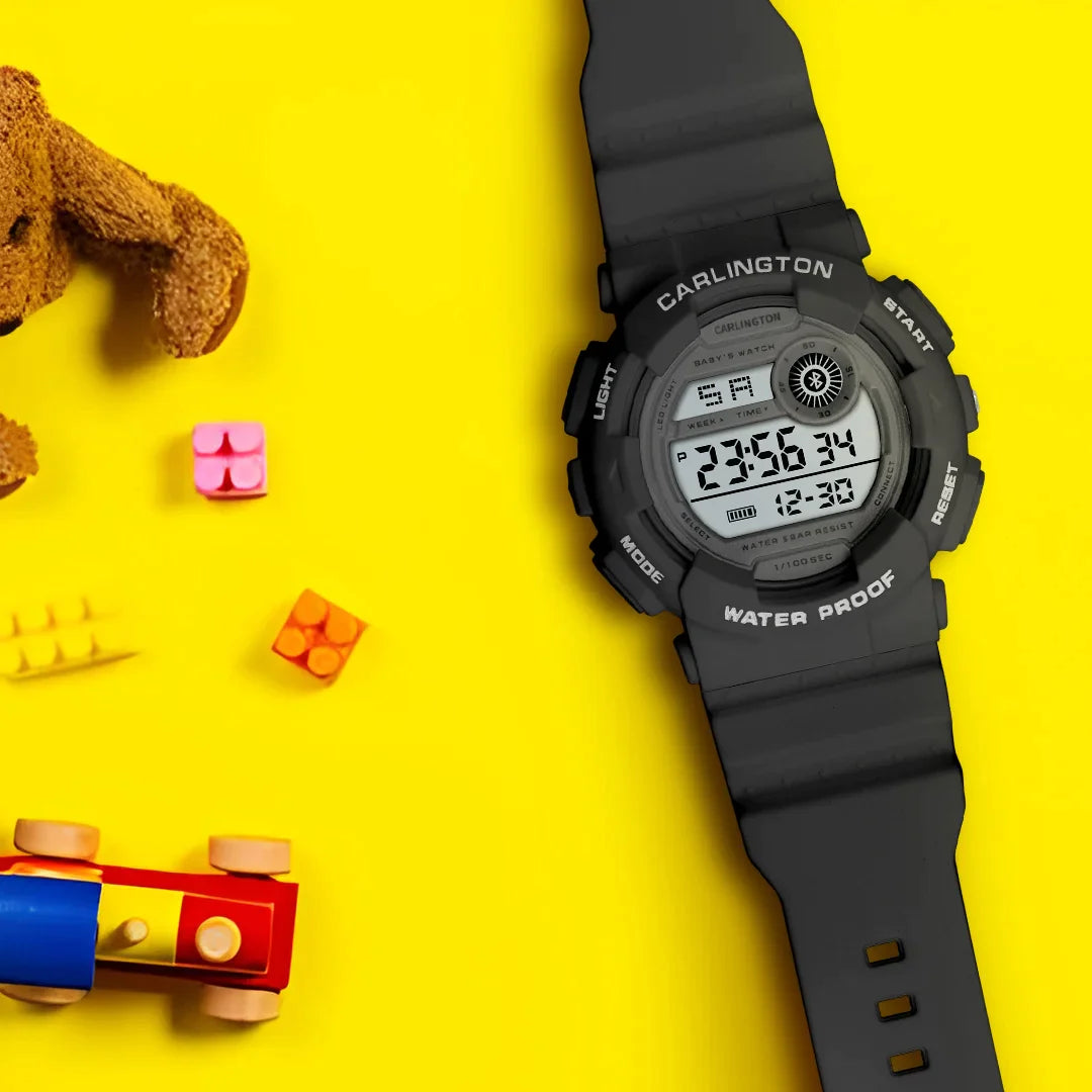 Carlington Digital Kids Watch with Alarm and Date Display - Junior 9121 Black