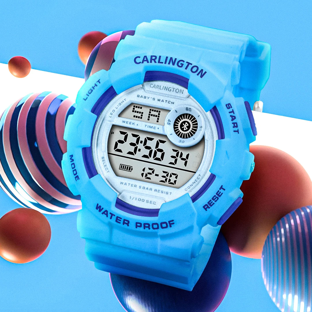 Carlington Digital Kids Watch with Alarm and Date Display - Junior 9121 Blue