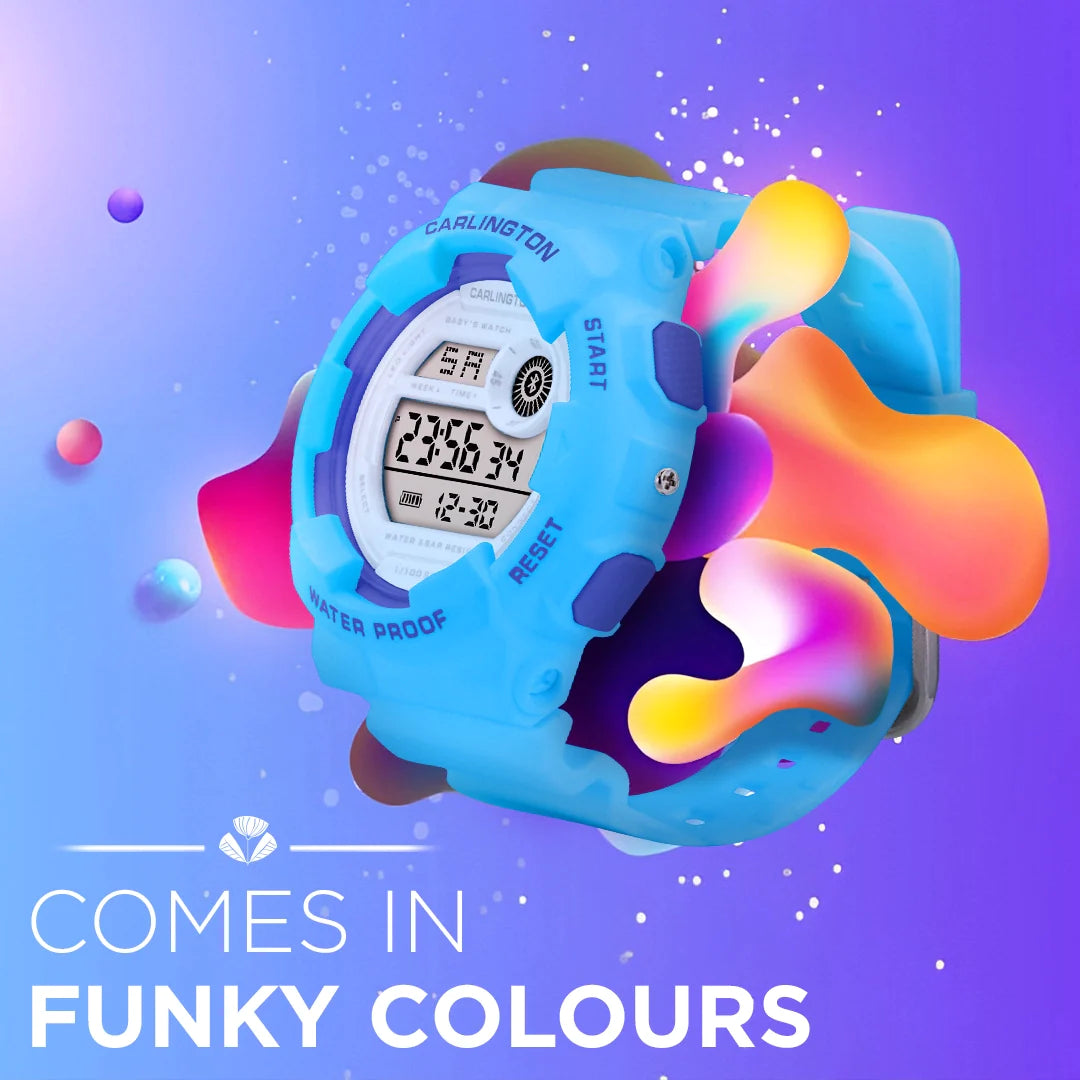 Carlington Digital Kids Watch with Alarm and Date Display - Junior 9121 Blue