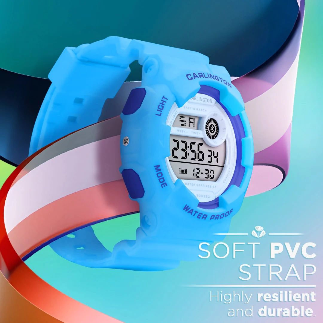 Carlington Digital Kids Watch with Alarm and Date Display - Junior 9121 Blue