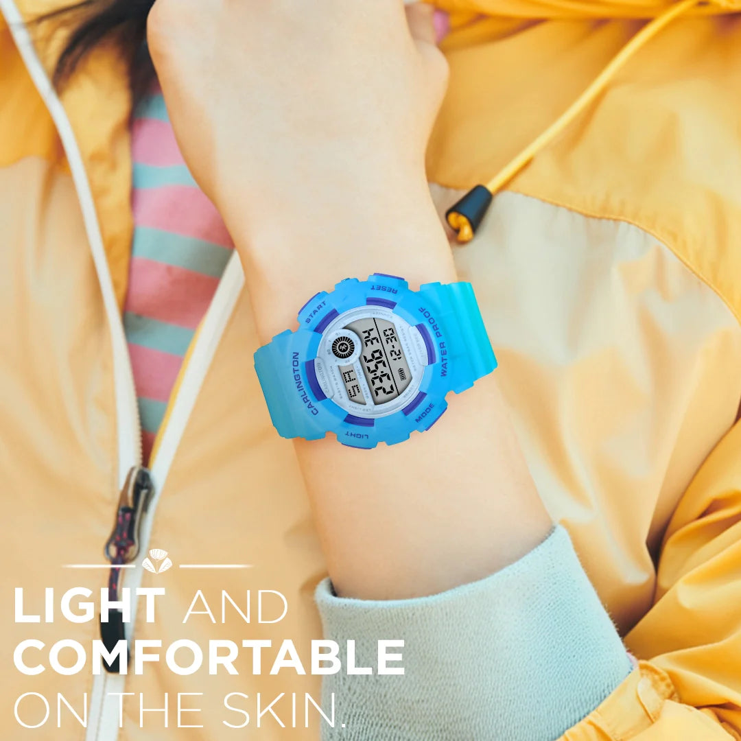 Carlington Digital Kids Watch with Alarm and Date Display - Junior 9121 Blue