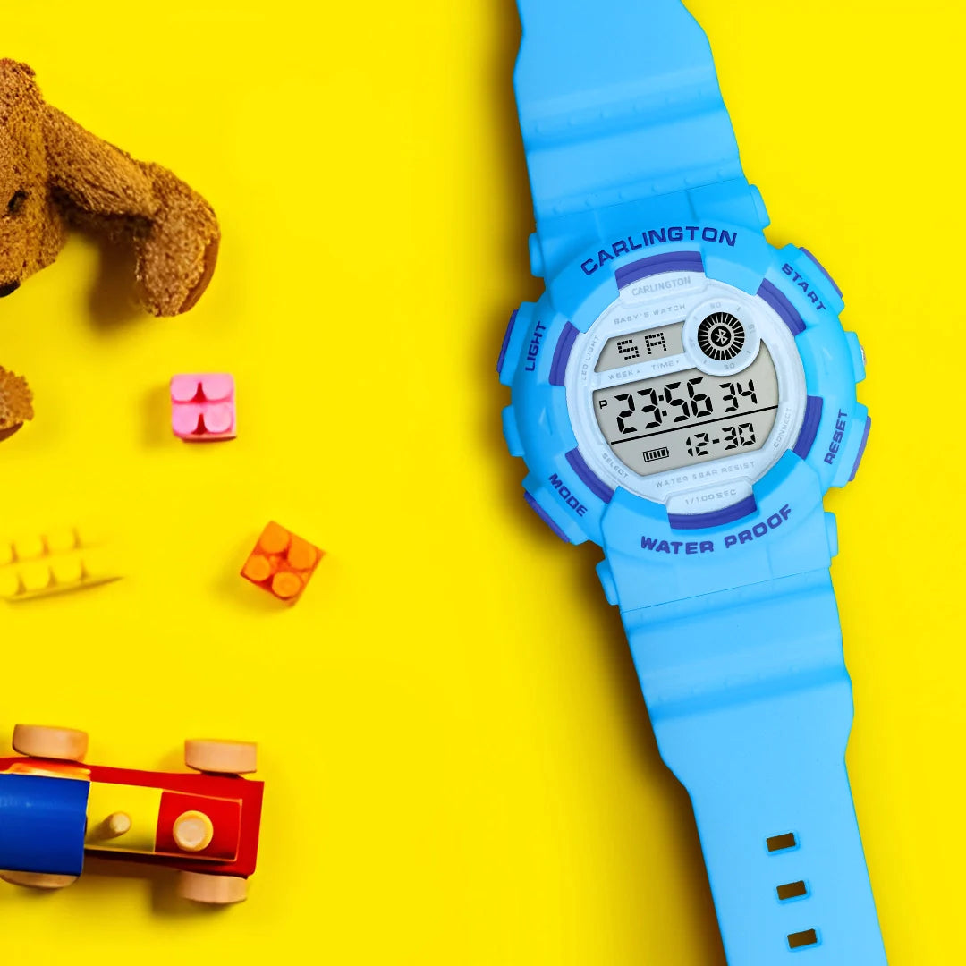 Carlington Digital Kids Watch with Alarm and Date Display - Junior 9121 Blue