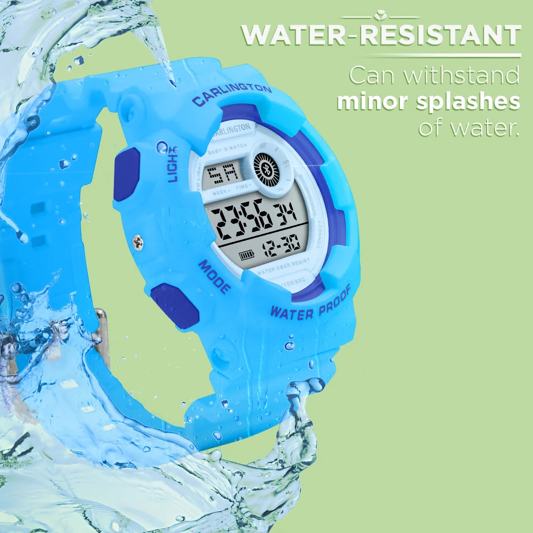 Carlington Digital Kids Watch with Alarm and Date Display - Junior 9121 Blue