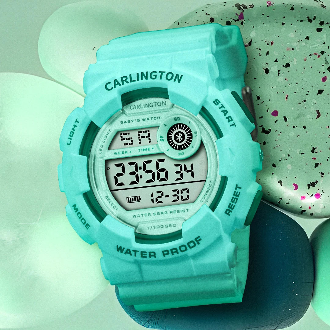 Carlington Digital Kids Watch with Alarm and Date Display - Junior 9121 Green