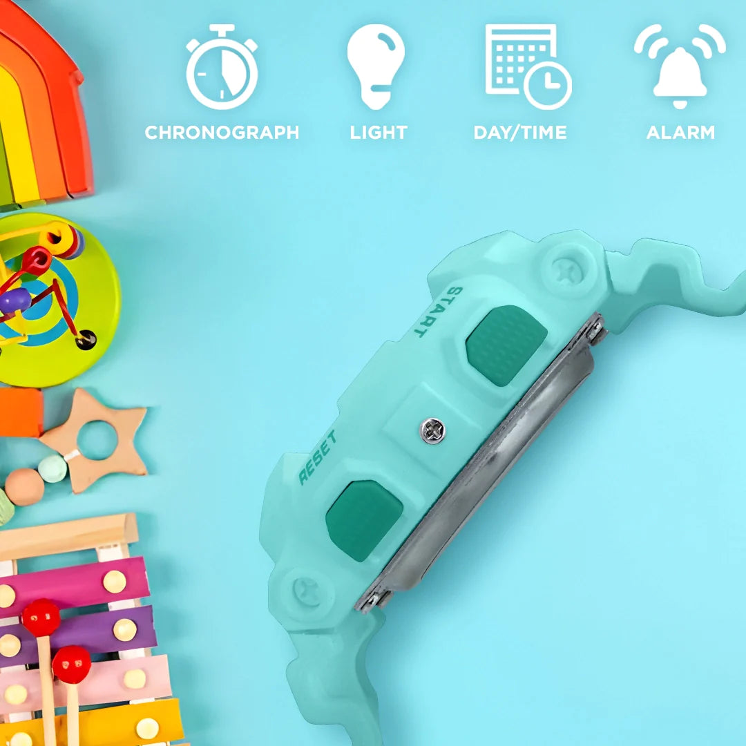 Carlington Digital Kids Watch with Alarm and Date Display - Junior 9121 Green