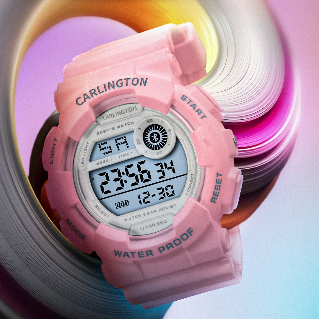 Carlington Digital Kids Watch with Alarm and Date Display - Junior 9121 Pink