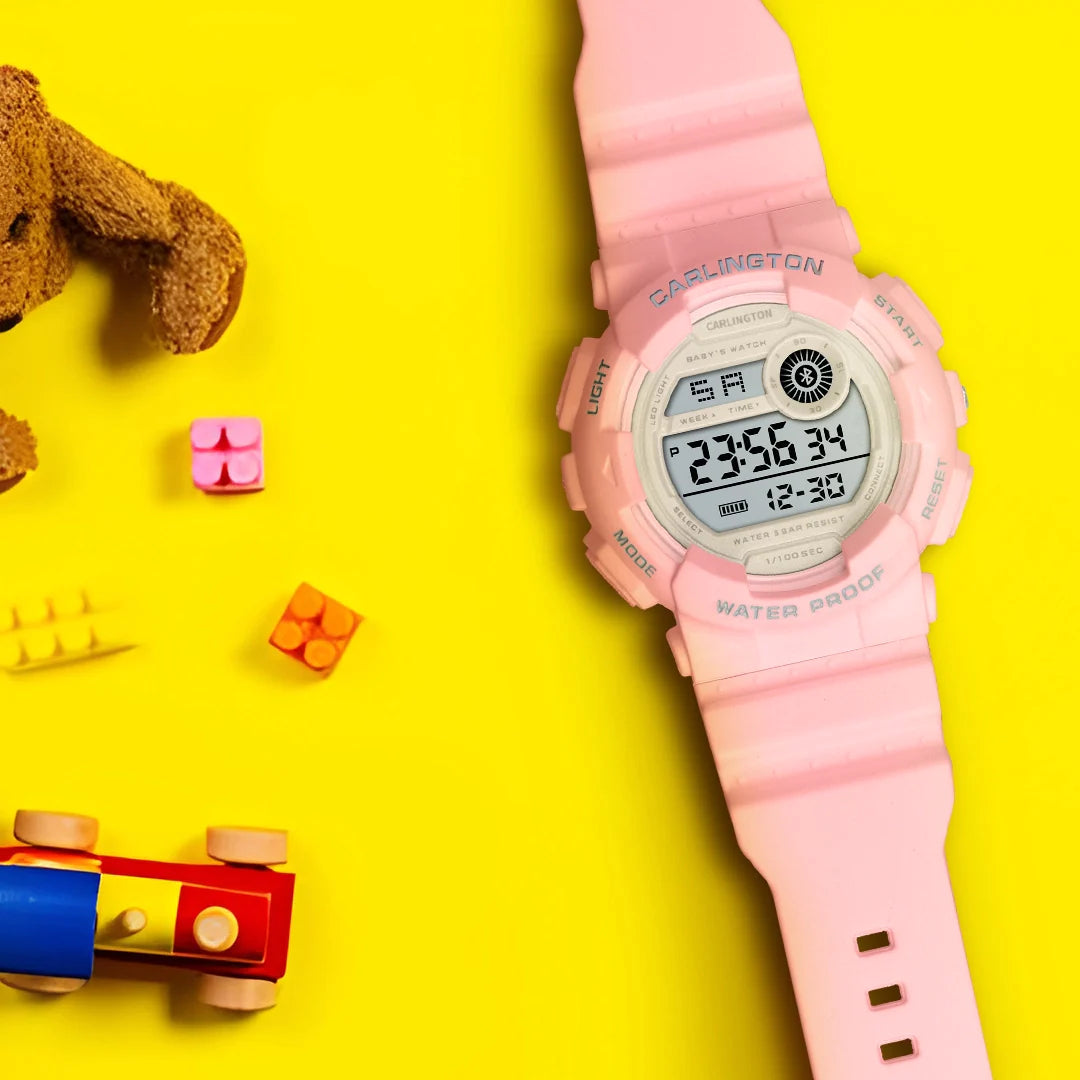 Carlington Digital Kids Watch with Alarm and Date Display - Junior 9121 Pink