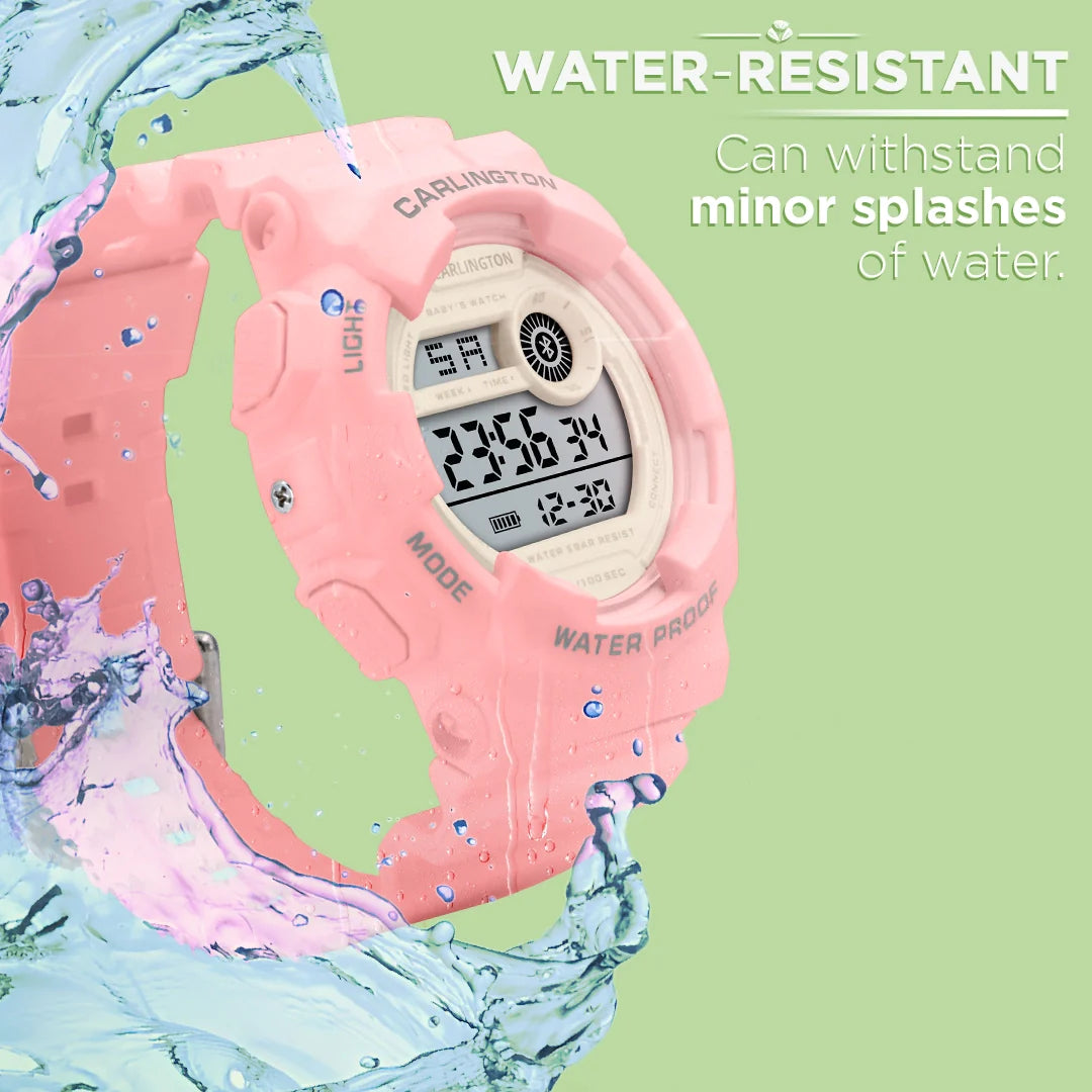 Carlington Digital Kids Watch with Alarm and Date Display - Junior 9121 Pink