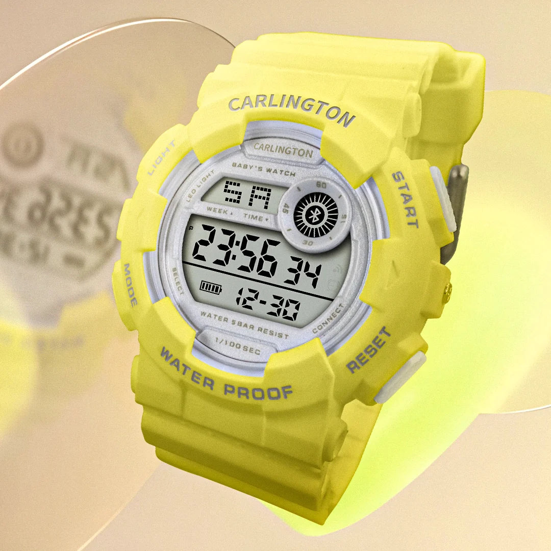 Carlington Digital Kids Watch with Alarm and Date Display - Junior 9121 Yellow