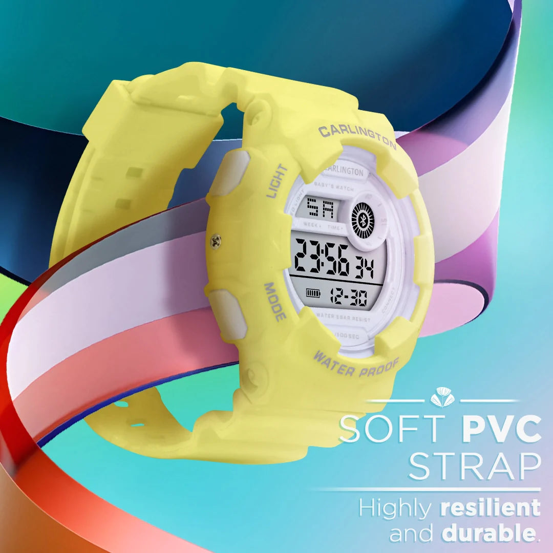Carlington Digital Kids Watch with Alarm and Date Display - Junior 9121 Yellow