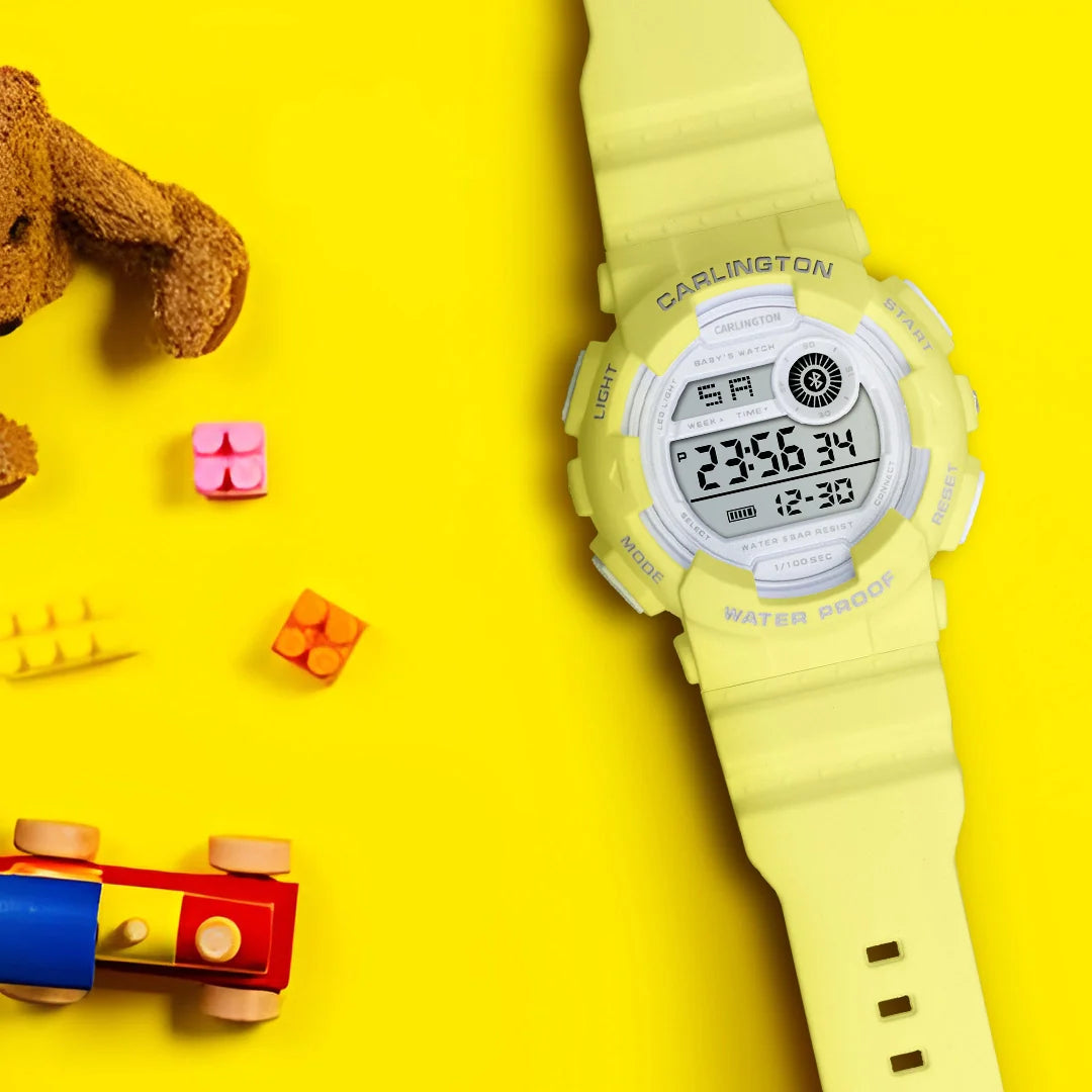 Carlington Digital Kids Watch with Alarm and Date Display - Junior 9121 Yellow