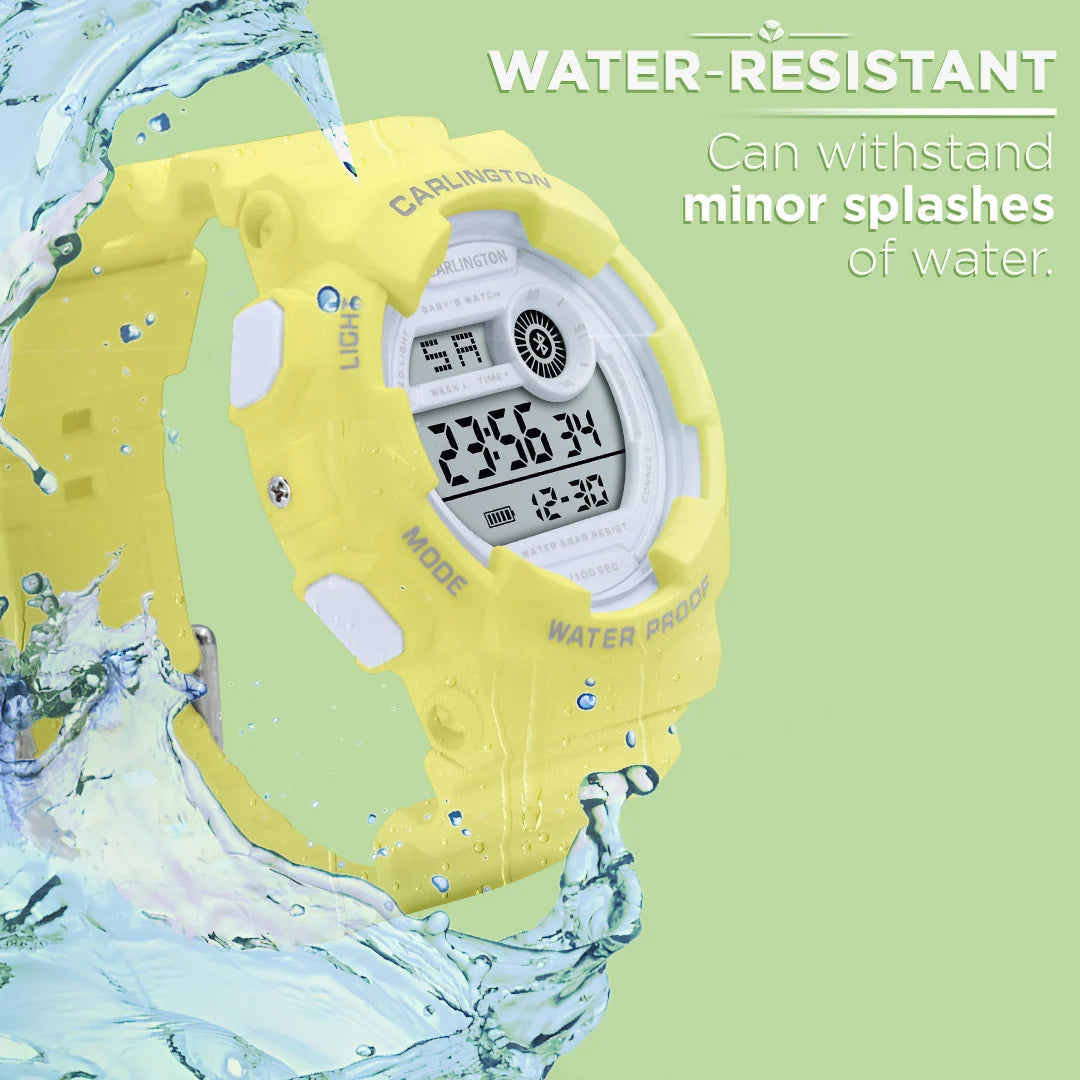 Carlington Digital Kids Watch with Alarm and Date Display - Junior 9121 Yellow